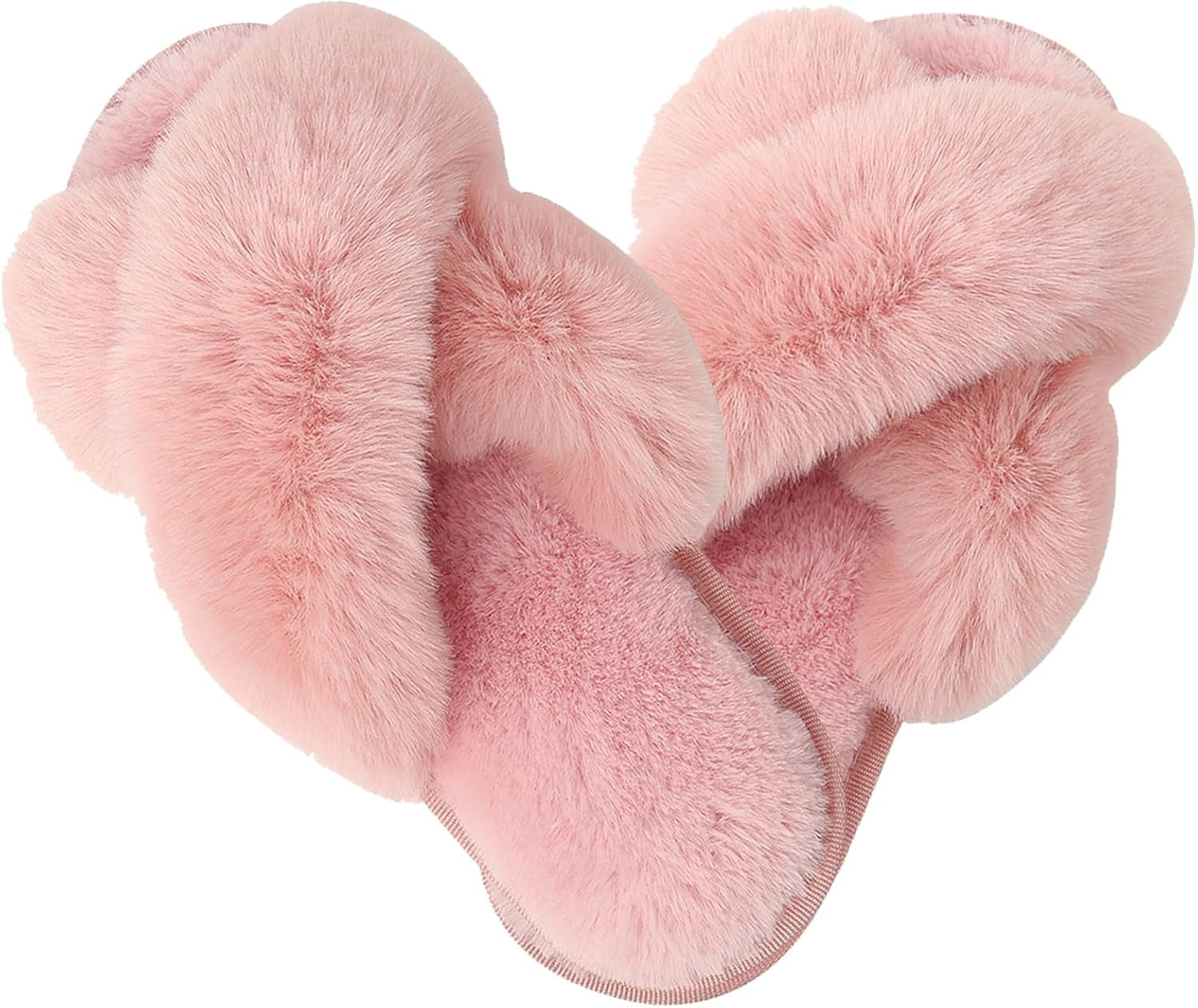 Frauen Fluffy Cross Band Haus Hausschuhe Fuzzy Open Toe Hausschuhe Slip-On Cozy Plüsch Home Schuhe Indoor Outdoor